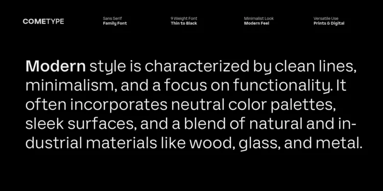 Vertiga Sans– Modern Sans Serif Font Family with 9 Weights (Thin to Black)