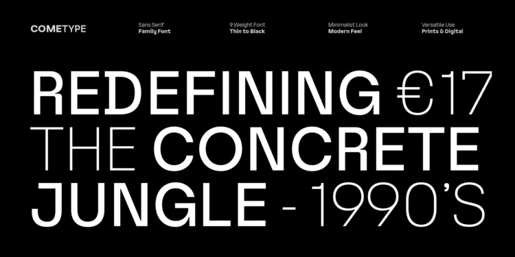 Vertiga Sans– Modern Sans Serif Font Family with 9 Weights (Thin to Black)