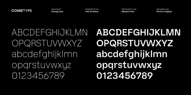 Vertiga Sans– Modern Sans Serif Font Family with 9 Weights (Thin to Black)
