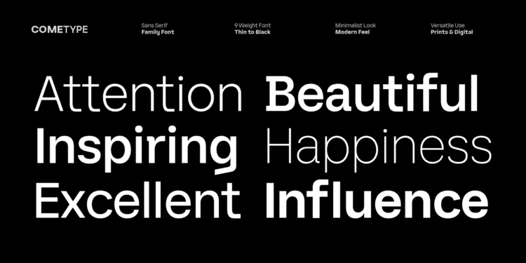Vertiga Sans– Modern Sans Serif Font Family with 9 Weights (Thin to Black)